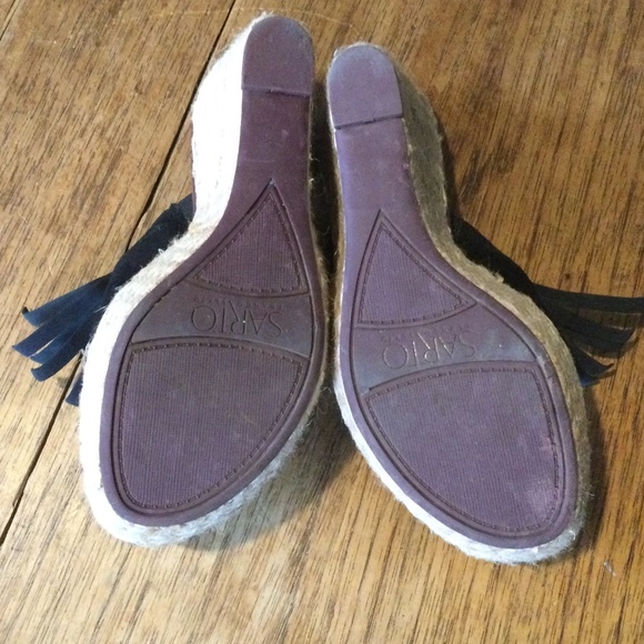 Franco Sarto Black Suede Leather Wedges size 6M - Picture 6 of 11